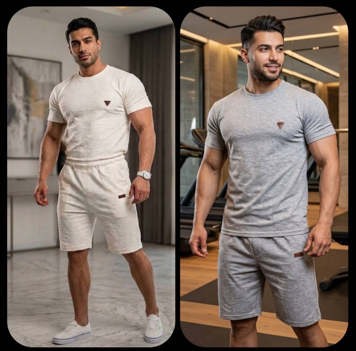 تیشرت شلوارک  مردانه  فلامنت طوسی,  سفید 2XL,  L,  XL