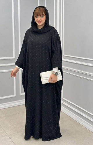 عبایی نگین الیزه نگین کوب مشکی ۳۸تا۵۲