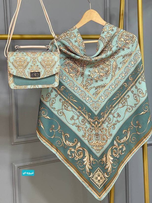 ست کیف و روسری الیزابت نخی منگوله دار مشکی, فیروزه ای, طلایی, سورمه ای, سبز قواره روسری ها۱۳۰سایز کیف ها۱۷×۲۳