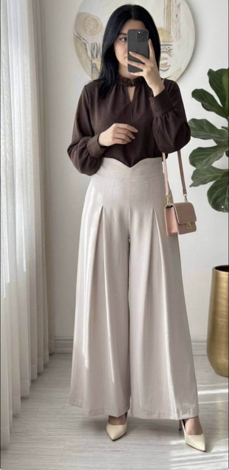 شومیز شلوار ستاره سیلک پری  موکا,  صورتی,  ابی,  لیمویی فری تا 44 ‌