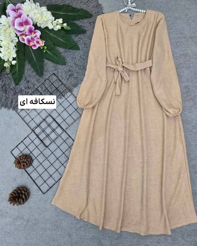 پیراهن لمیا شانتون مشکی, کرم, نسکافه ای, آبی تیره, آبی روشن, طوسی, سبز روشن, زیتونی فری 36/46