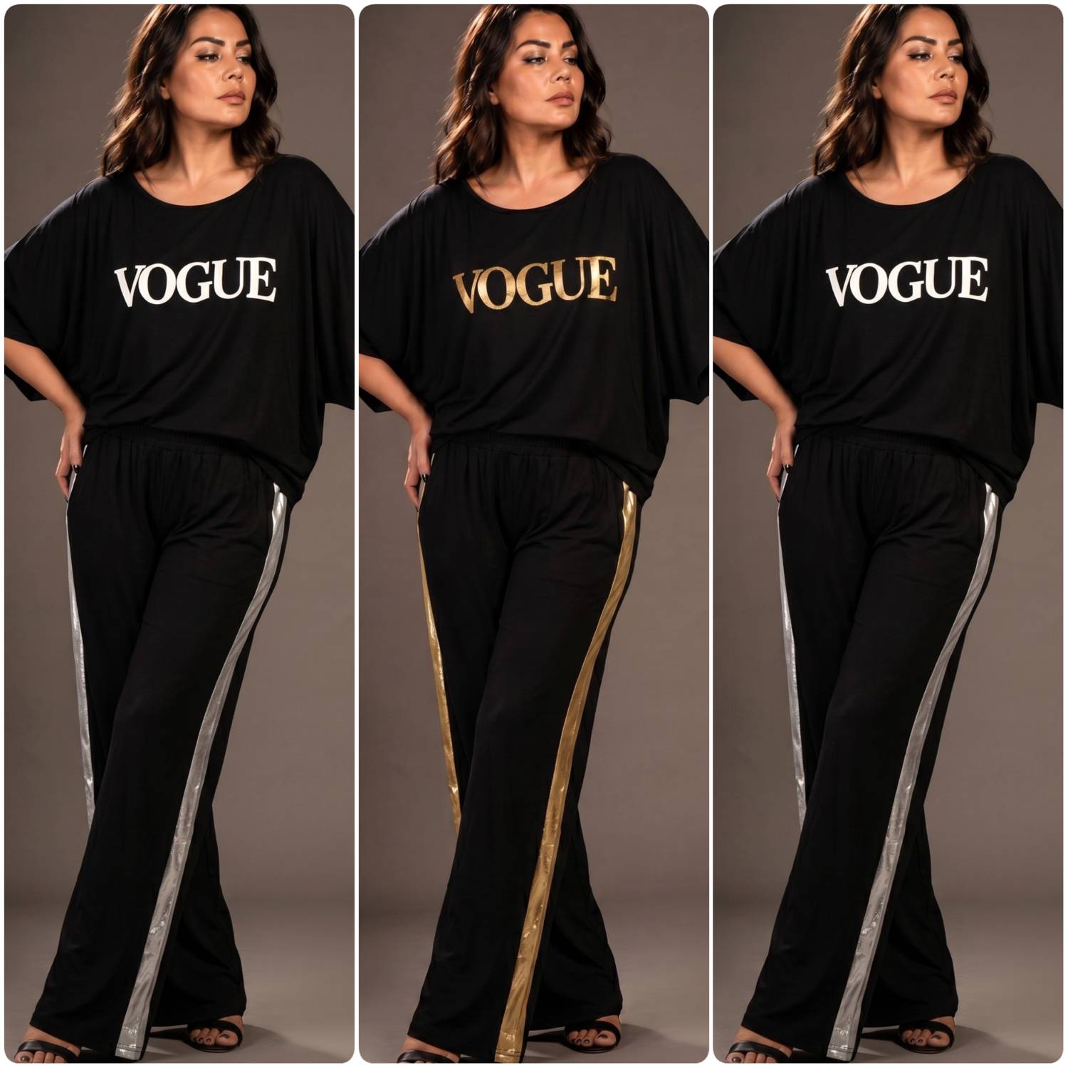 ست VOGUE  اسپان کش   طلایی,  نقره ای فری38_48