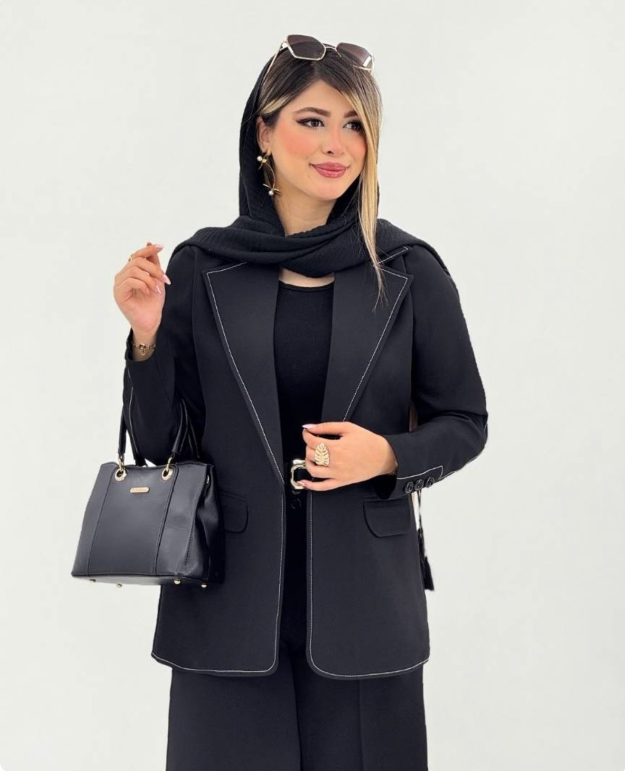 کت تک جیران  کرپ مازراتی مشکی,  سفید   1(26-42),  2)”(44-48)
