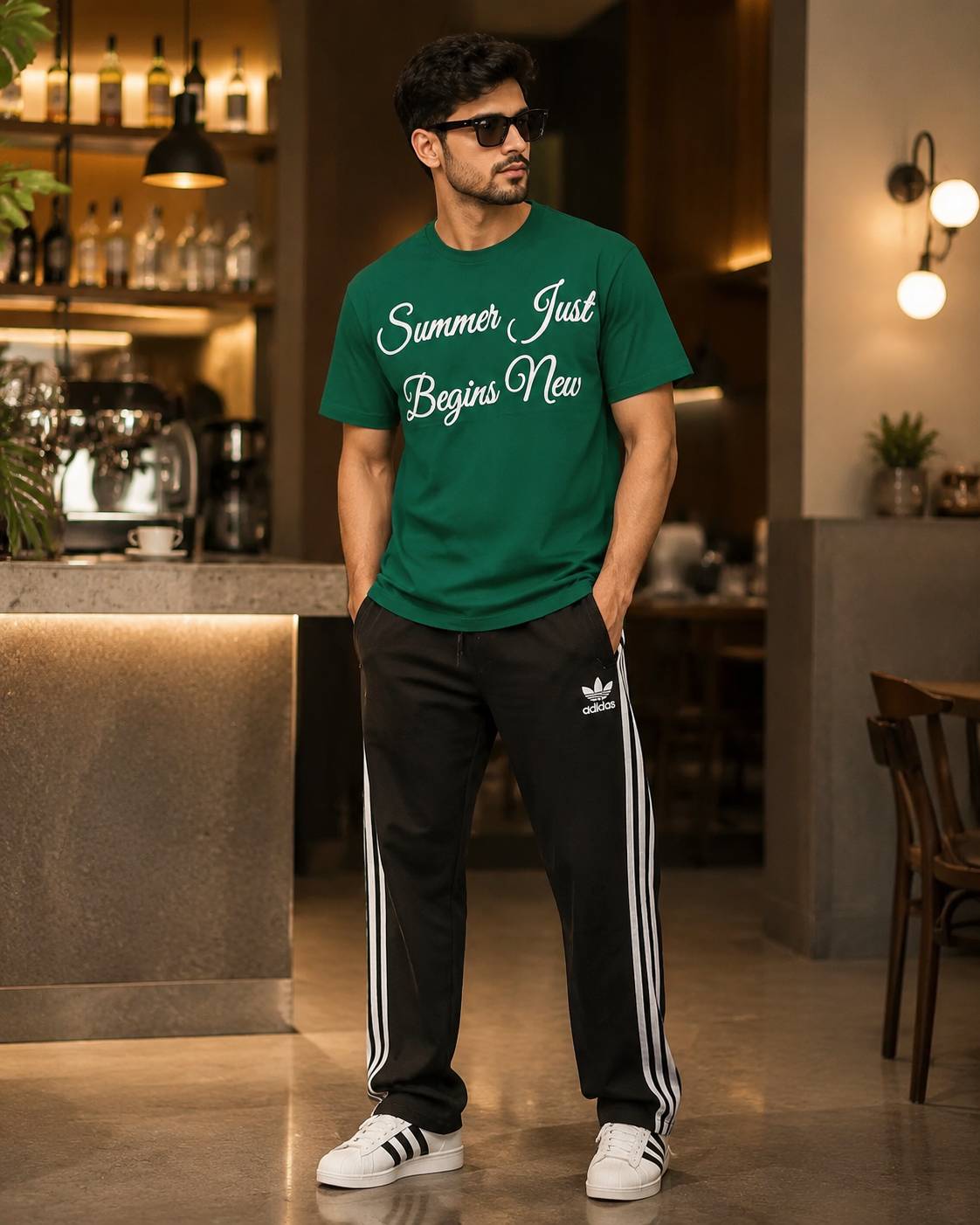ست مردانه فرهاد  مشکی,  کرمی,  سفید,  سبز,  خردلی  Xl,  Xxl,  Xxxl ‌ ‌ تیشرت اسپورت پنبنه سوپر شلوار 3نوار ادیداس