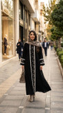 عبای مینا الیزه با کیفیت مشکی سایز دو مناسب ۴۶ تا ۵۲, سایز یک ۳۸ تا ۴۴