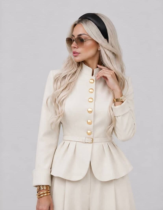 كت و شلوار مزونى سارا سوپر مازراتى وارداتی مشکی , سورمهای , قهوهای , کرم , ابی , زرشکی سایز۱ , سایز۲ 36 تا 48 سوپر مازراتى وارداتی