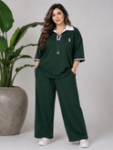 ست دو تیکه (تیشرت + شلوار) polo فریسایز تا ۴۸رنگ بندی : سورمه ای, مشکی, طوسی, کرم, نسکافه ای, زرشکی, قهوه ای, سرخابی, سبز زمردی, آدامسی