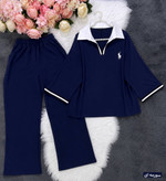 ست دو تیکه (تیشرت + شلوار) polo فریسایز تا ۴۸رنگ بندی : سورمه ای, مشکی, طوسی, کرم, نسکافه ای, زرشکی, قهوه ای, سرخابی, سبز زمردی, آدامسی