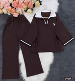 ست دو تیکه (تیشرت + شلوار) polo فریسایز تا ۴۸رنگ بندی : سورمه ای, مشکی, طوسی, کرم, نسکافه ای, زرشکی, قهوه ای, سرخابی, سبز زمردی, آدامسی