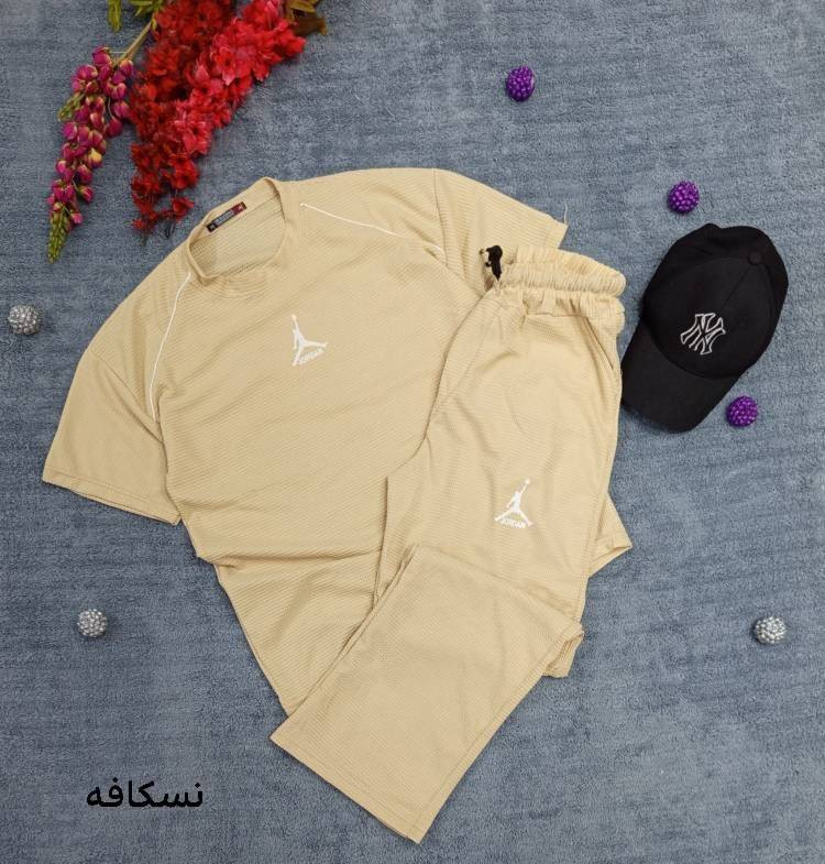 ست تیشرت شلوار بیسکویتی نسکافه - آبی - سدری - مشکی - سبزابی - سرمه - طوسی - ⚜️ سایز ها : xl - 2xl - ارسال ۷روز کاری