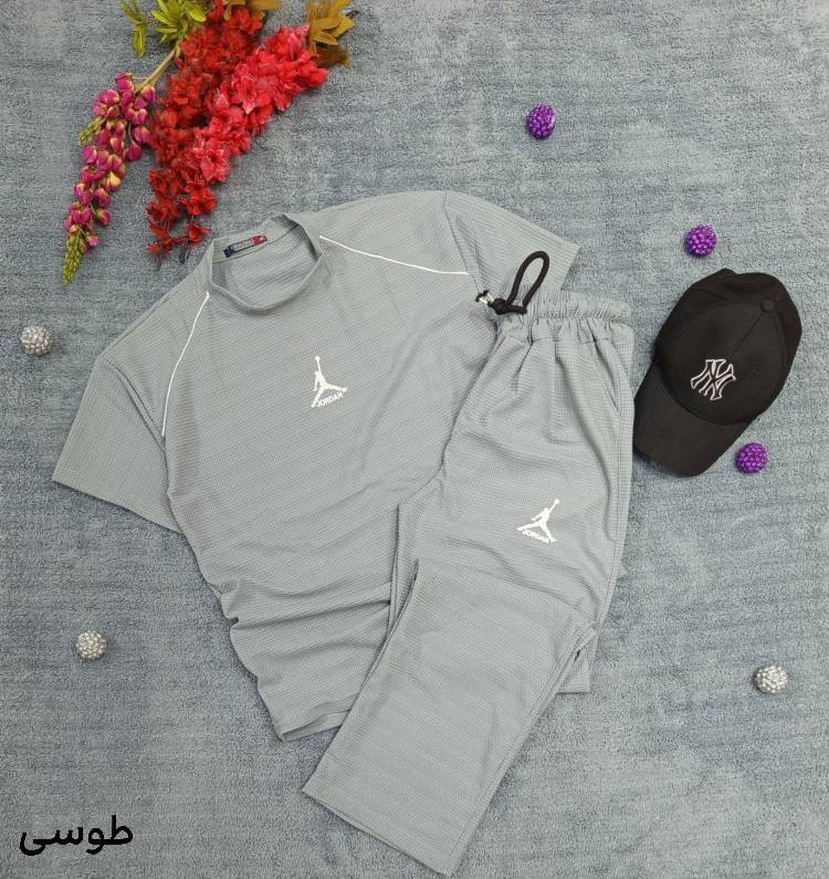 ست تیشرت شلوار بیسکویتی نسکافه - آبی - سدری - مشکی - سبزابی - سرمه - طوسی - ⚜️ سایز ها : xl - 2xl - ارسال ۷روز کاری