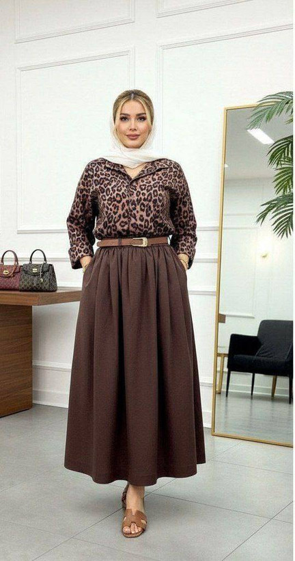 ست آزاده پیراهن بوگاتی درجه یک دامن لنينت رنگ بندی : غیرژورنال سایز ها : فری38_46