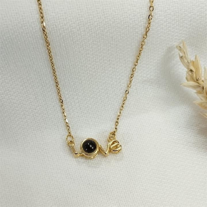 گردنبند دوستت دارم به صد زبان تلسکوپی رنگ ثابت ارسال ۵روز کاری