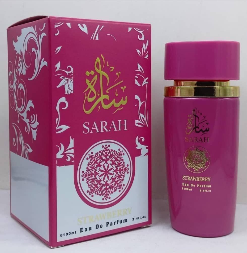 عطر ادکلن صورتی ساره زنانه 🩷سایز بزرگ: 100 میل 🩷طبع گرم گروه بویایی میوه‌ای-وانیل جنسیت زنانه 🩷نوع عطر ادو پرفیوم🩷فصل تمامی فصول وانیلی شرقی با دوام ماندگاری بالا : 24 ساعته ارسال ۵روز کاری