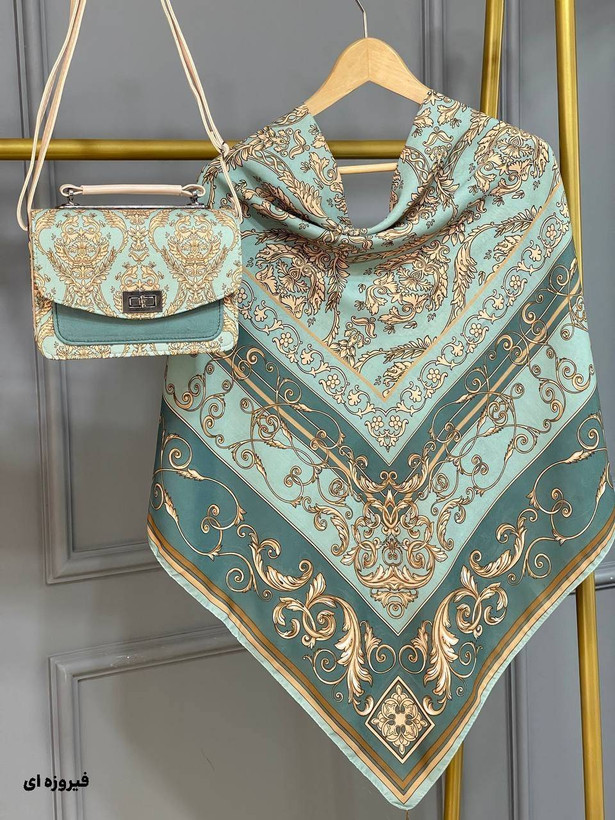 ست کیف و روسری الیزابت کیف:ترکیبی از پارچه مخمل و چرم صنعتی ،جنس روسری: نخی منگوله دار رنگ بندی : مشکی, فیروزه ای, طلایی, سورمه ای قواره روسری ها۱۳۰سایز کیف ها۱۷×۲۳ارسال ۷روز کاری