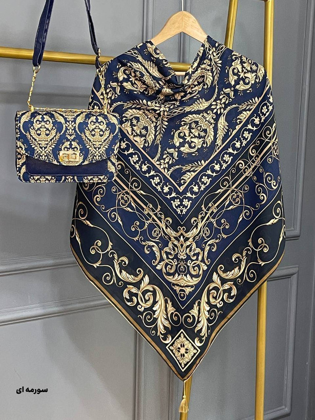ست کیف و روسری الیزابت کیف:ترکیبی از پارچه مخمل و چرم صنعتی ،جنس روسری: نخی منگوله دار رنگ بندی : مشکی, فیروزه ای, طلایی, سورمه ای قواره روسری ها۱۳۰سایز کیف ها۱۷×۲۳ارسال ۷روز کاری