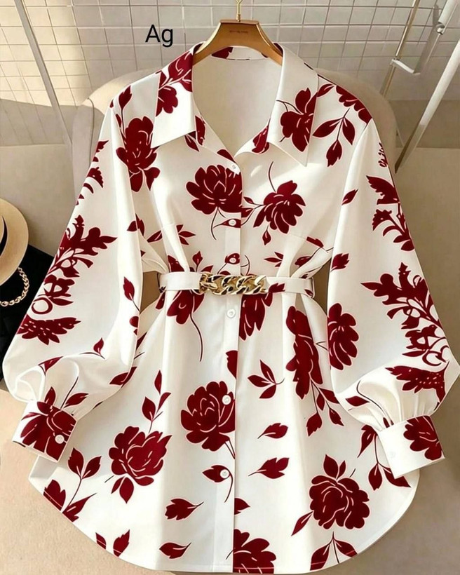 شومیز نغمه بوگاتی مشکی , زرشکی , سورمهای , 38-48 کمربند از جنس خودکار ارسال 7روزکاری