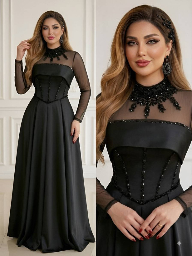 ساتن امریکایی سنگ دوزی شده و تور مژگان دوخت و پارچه کیفیت تضمینی4سایز سایز2(40-42) سایز3(44) سایز4 (46) سایز 5 (48) ارسال ۷روز کاری قبل ثبت موجودی بگیرید
