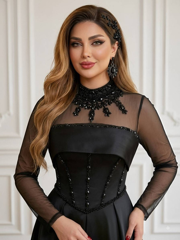 ساتن امریکایی سنگ دوزی شده و تور مژگان دوخت و پارچه کیفیت تضمینی4سایز سایز2(40-42) سایز3(44) سایز4 (46) سایز 5 (48) ارسال ۷روز کاری قبل ثبت موجودی بگیرید